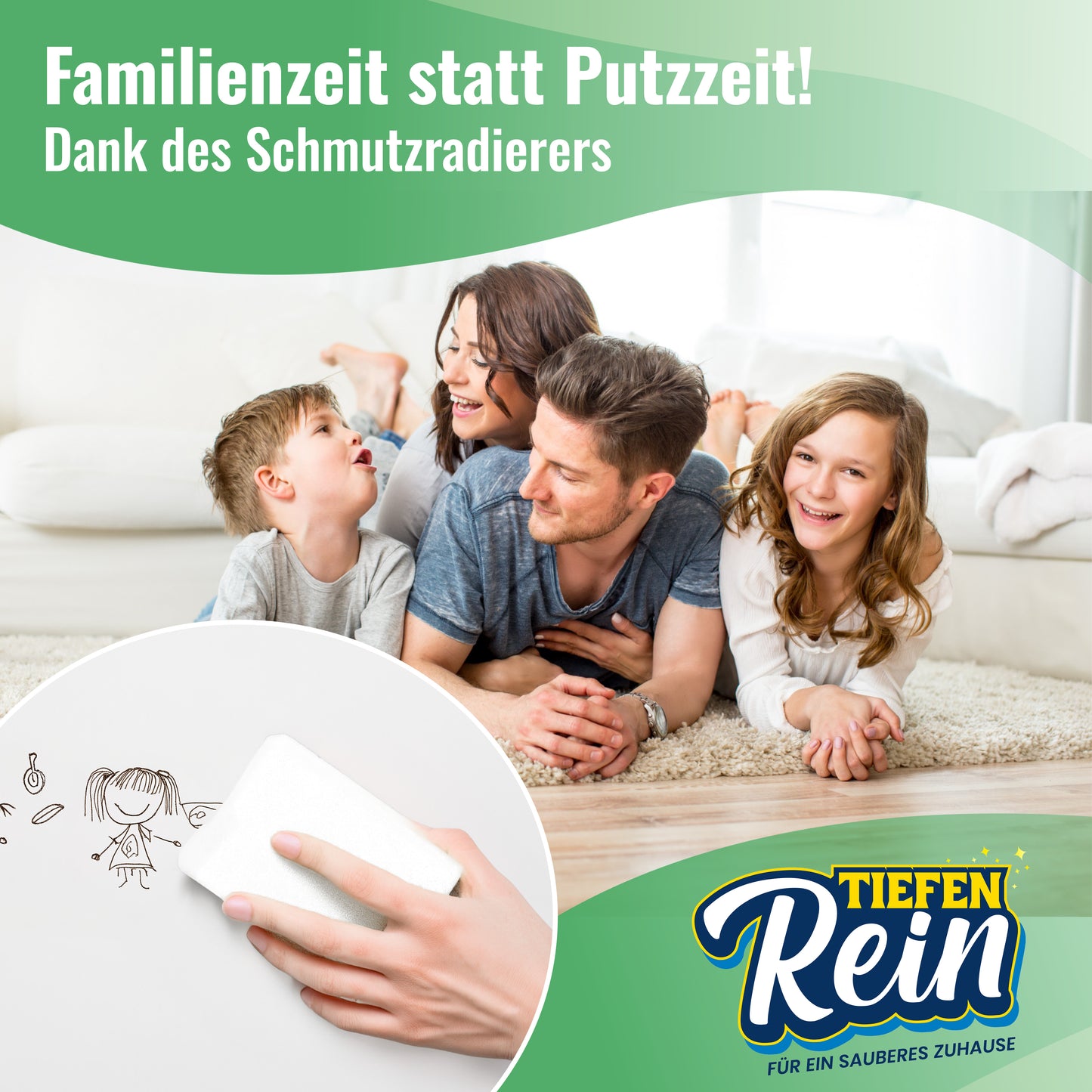 Schmutzradierer PRO 6 - Radierschwamm mit 2,5X höherer Haltbarkeit
