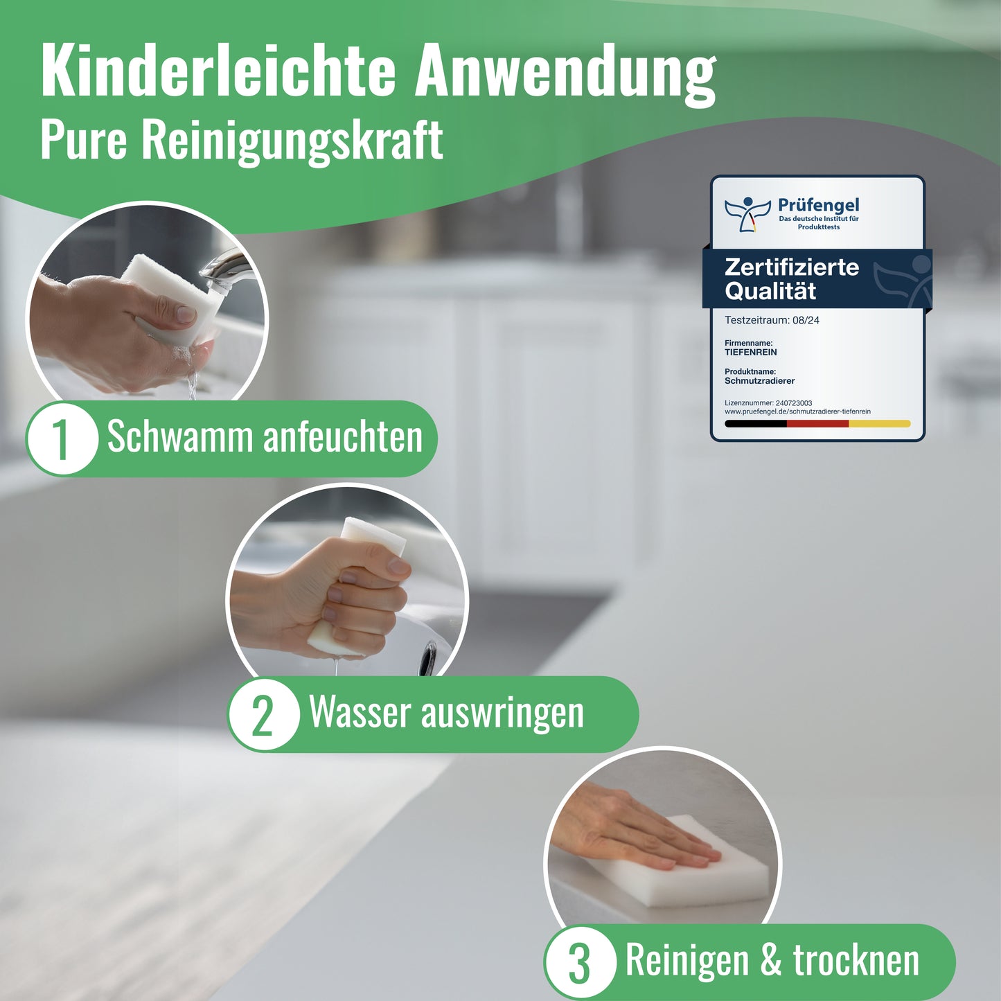 Schmutzradierer PRO 6 - Radierschwamm mit 2,5X höherer Haltbarkeit